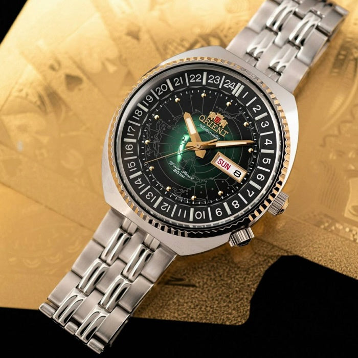 ORIENT Men's Revival World Map Automatic Watch RA-AA0E02E image 3