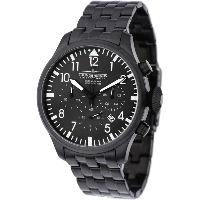 THUNDERBIRDS Men's Historage Chronograph Black Edition Watch image 0