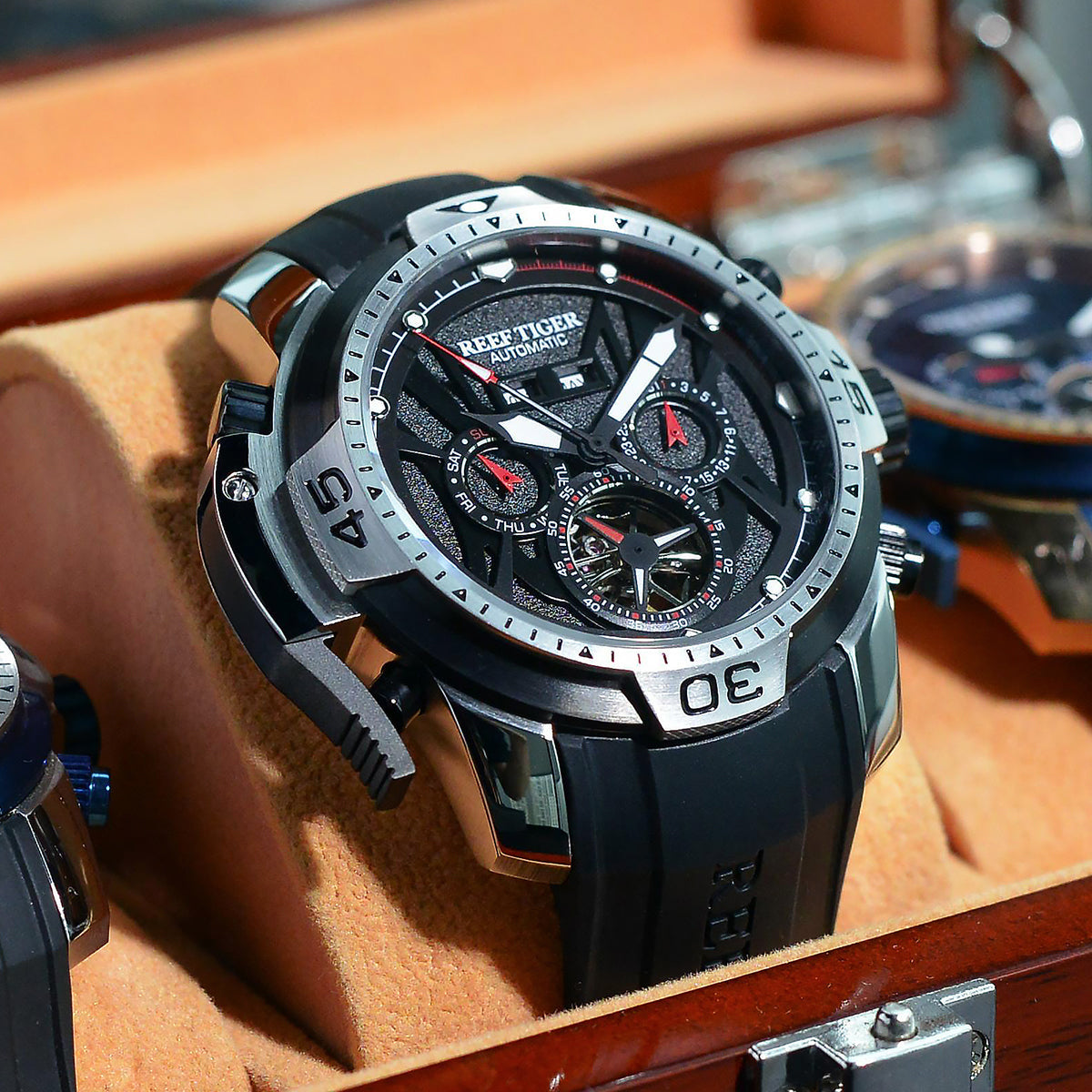 Reef Tiger Men's Aurora Transformers Skeleton Automatic Mechanical Watch image 5