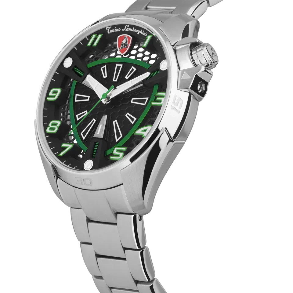 TONINO LAMBORGHINI Shock ABS Watch Silver / Green