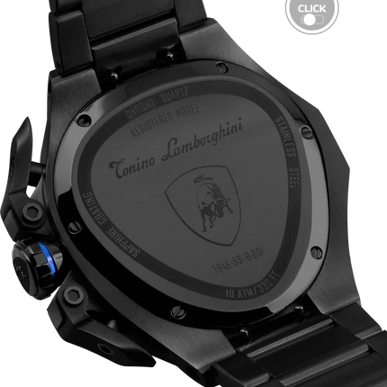 TONINO LAMBORGHINI Spyder X Steel Bracelet Watch Black / Blue