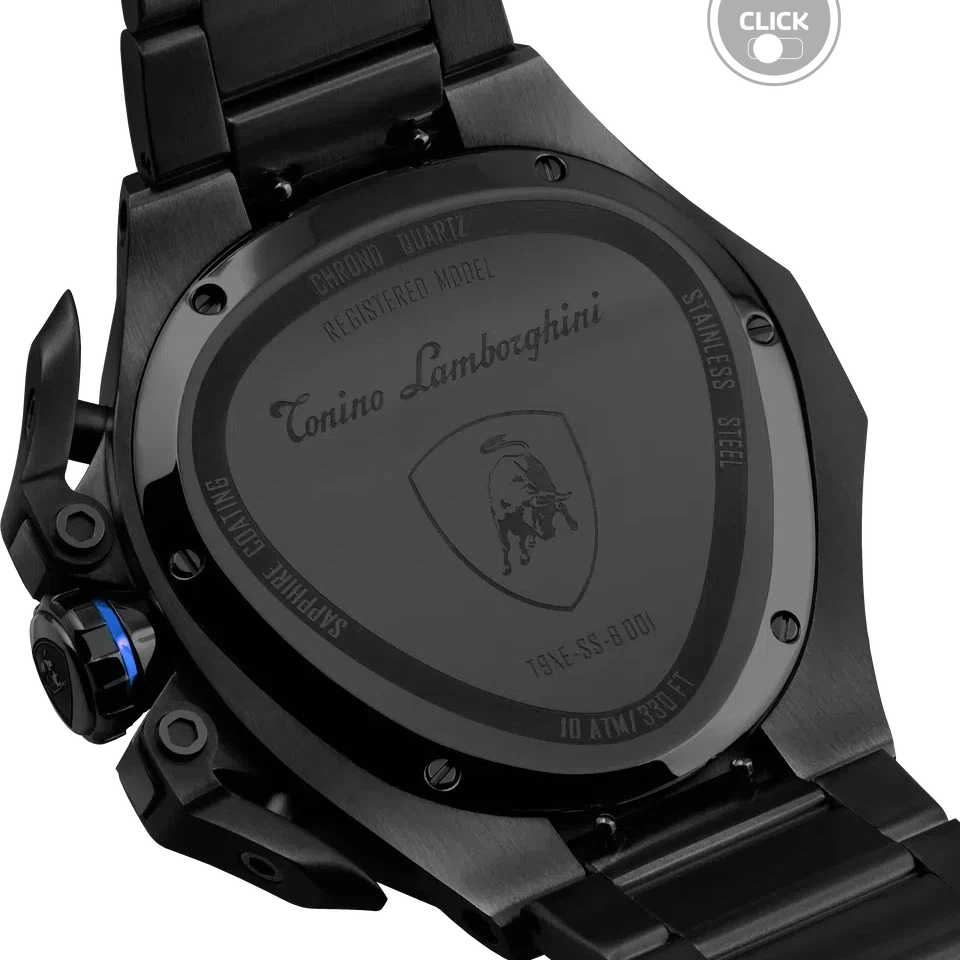 TONINO LAMBORGHINI Spyder X Steel Bracelet Watch Black / Blue