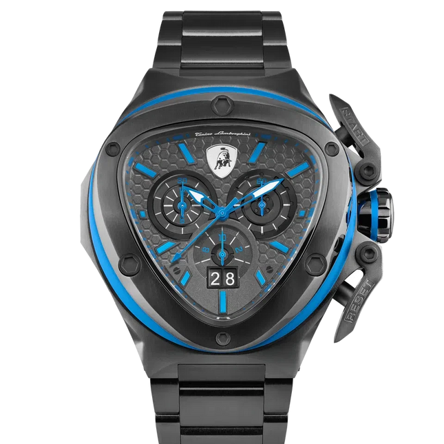 TONINO LAMBORGHINI Spyder X Steel Bracelet Watch Black / Blue