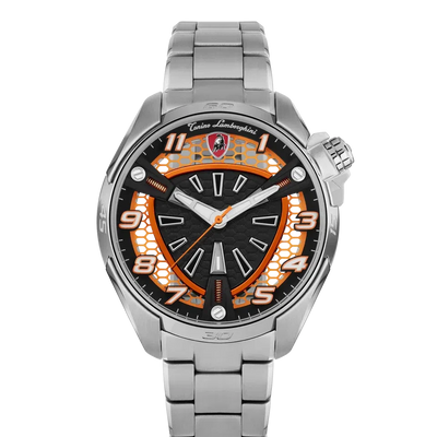 TONINO LAMBORGHINI Shock ABS Watch Silver Orange