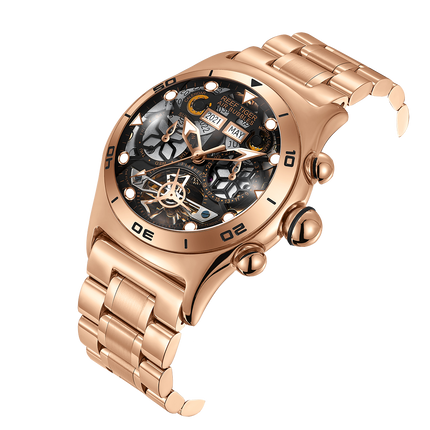 Reef Tiger Men's Aurora Air Bubbles Automatic Mechanical Skeleton Watch image 5
