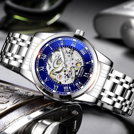 TEVISE Skeleton Classic Steel Gold Watch image 5