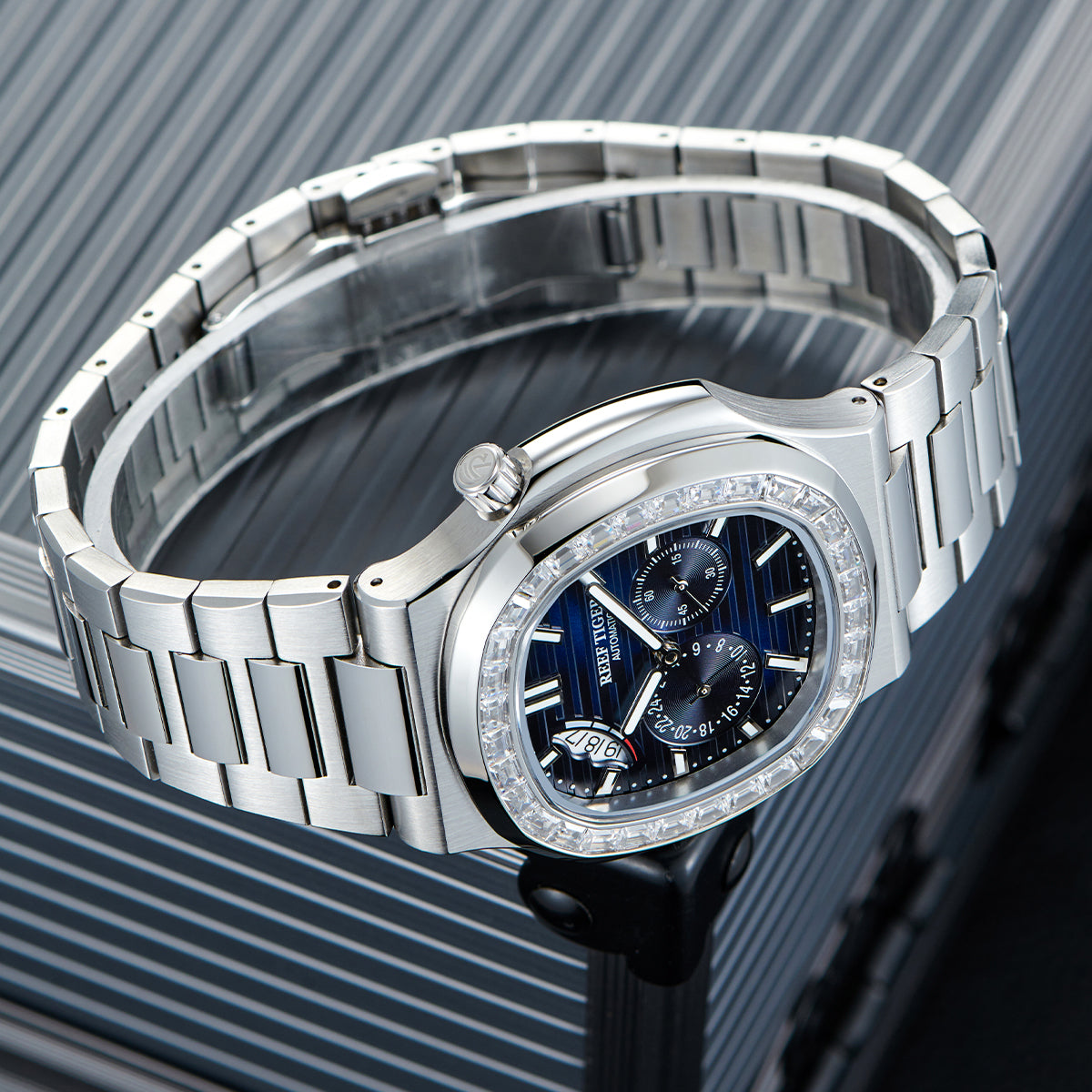 Reef Tiger Men's Peak 44mm Square Crystal Bezel Automatic Watch RGA2019 image 5