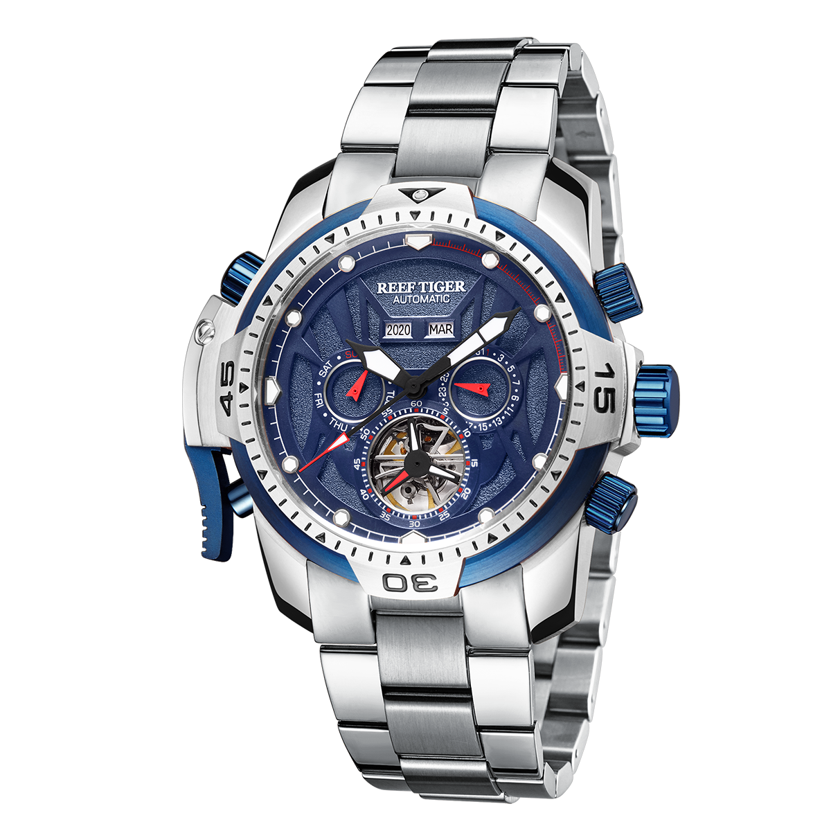 Reef Tiger Men's Aurora Transformers Skeleton Automatic Mechanical Watch image 9