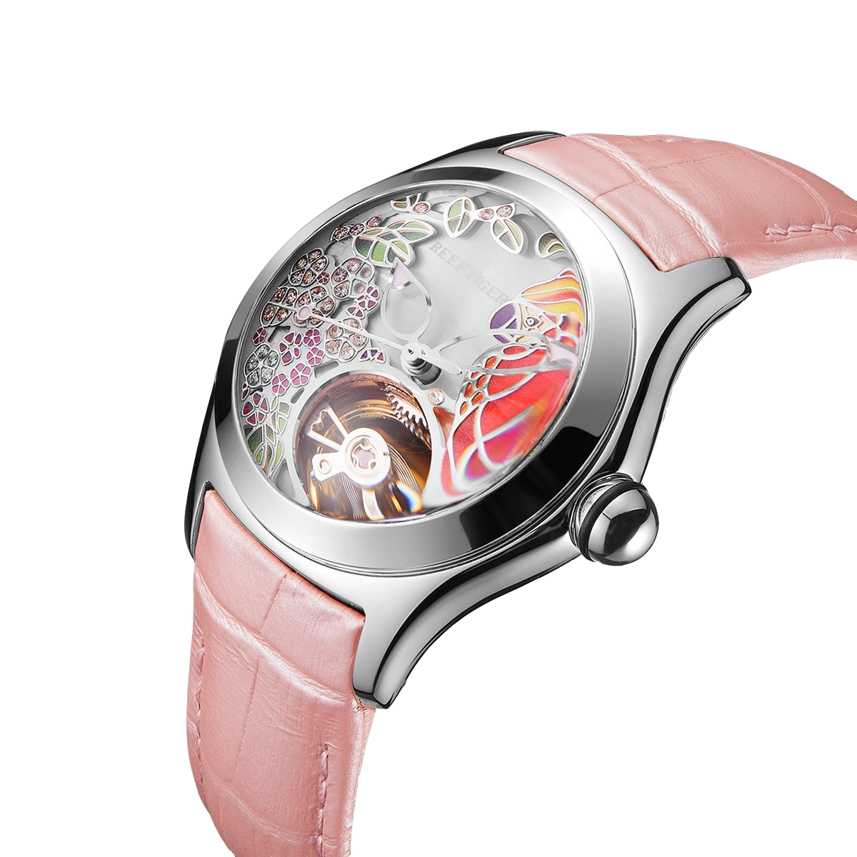 Luxury Diamond Automatic Women's Watch from Reef Tiger Aurora Parrots image 3