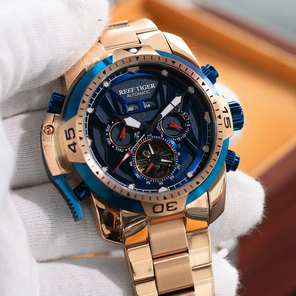 Reef Tiger Men's Aurora Transformers Skeleton Automatic Mechanical Watch image 5