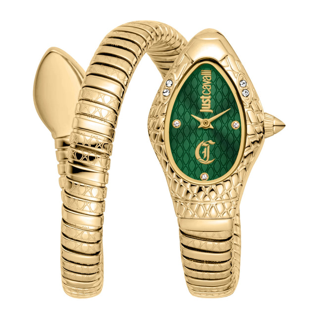 Just Cavalli Signature Snake Vetra Yellow Gold Green image 0