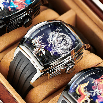 Reef Tiger Men's Aurora Chinese Dragon Skeleton Automatic Watch image 2