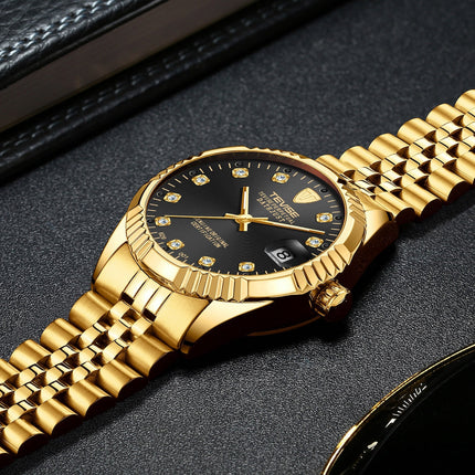 TEVISE Classic Automatic Calendar Gold/Black Watch image 1