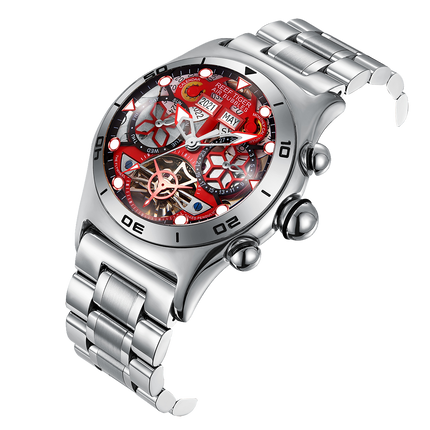 Reef Tiger Men's Aurora Air Bubbles Automatic Mechanical Skeleton Watch image 5