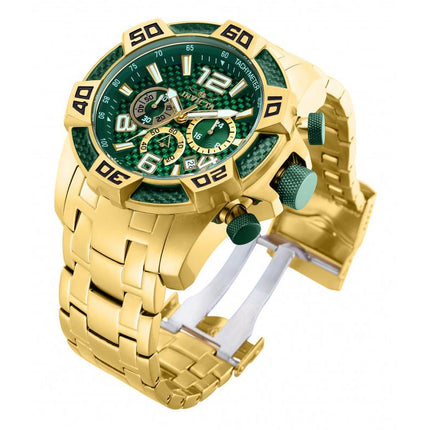 INVICTA Men's Pro Diver Carbon 50mm Chronograph Watch Emerald/Gold image 1