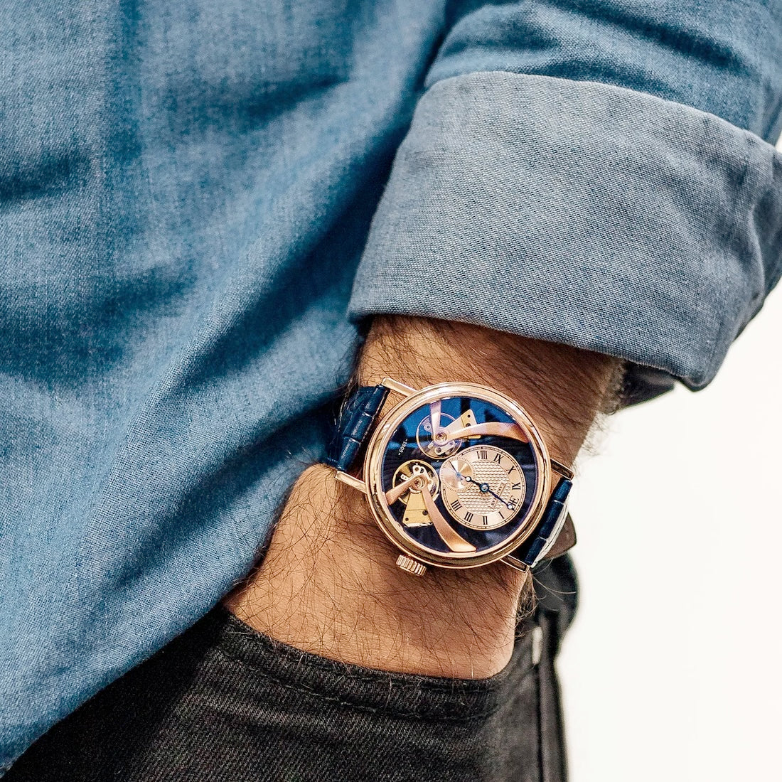 THOMAS EARNSHAW BEAUFORT ANATOLIA DOUBLE BARREL AUTOMATIC Regency Blue