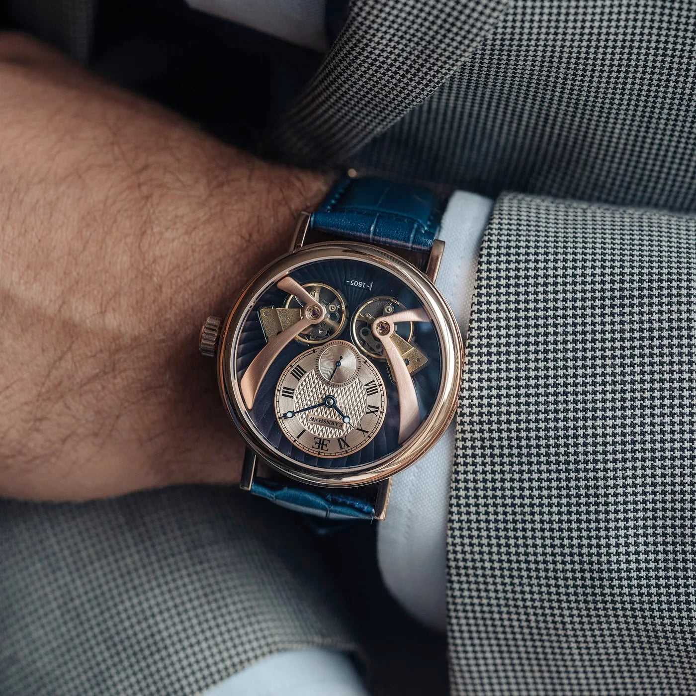 THOMAS EARNSHAW BEAUFORT ANATOLIA DOUBLE BARREL AUTOMATIC Regency Blue