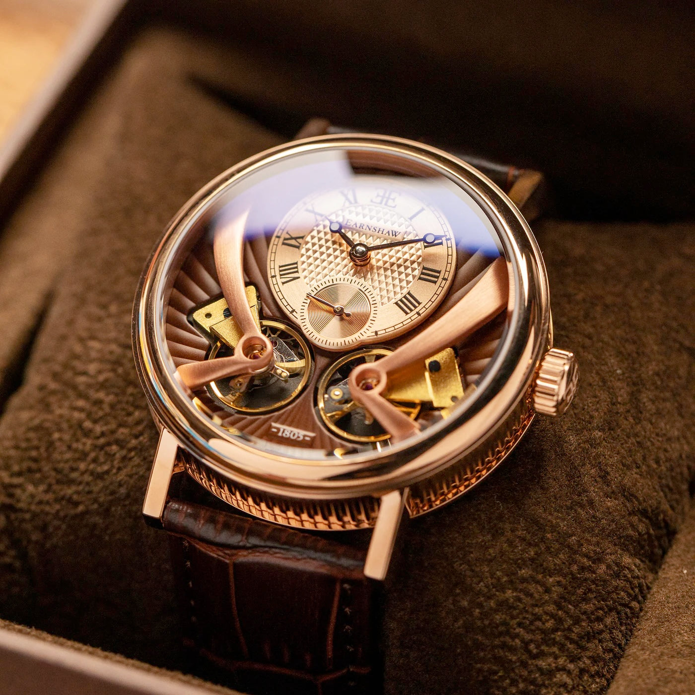 THOMAS EARNSHAW BEAUFORT ANATOLIA DOUBLE BARREL AUTOMATIC MAHOGANY BROWN