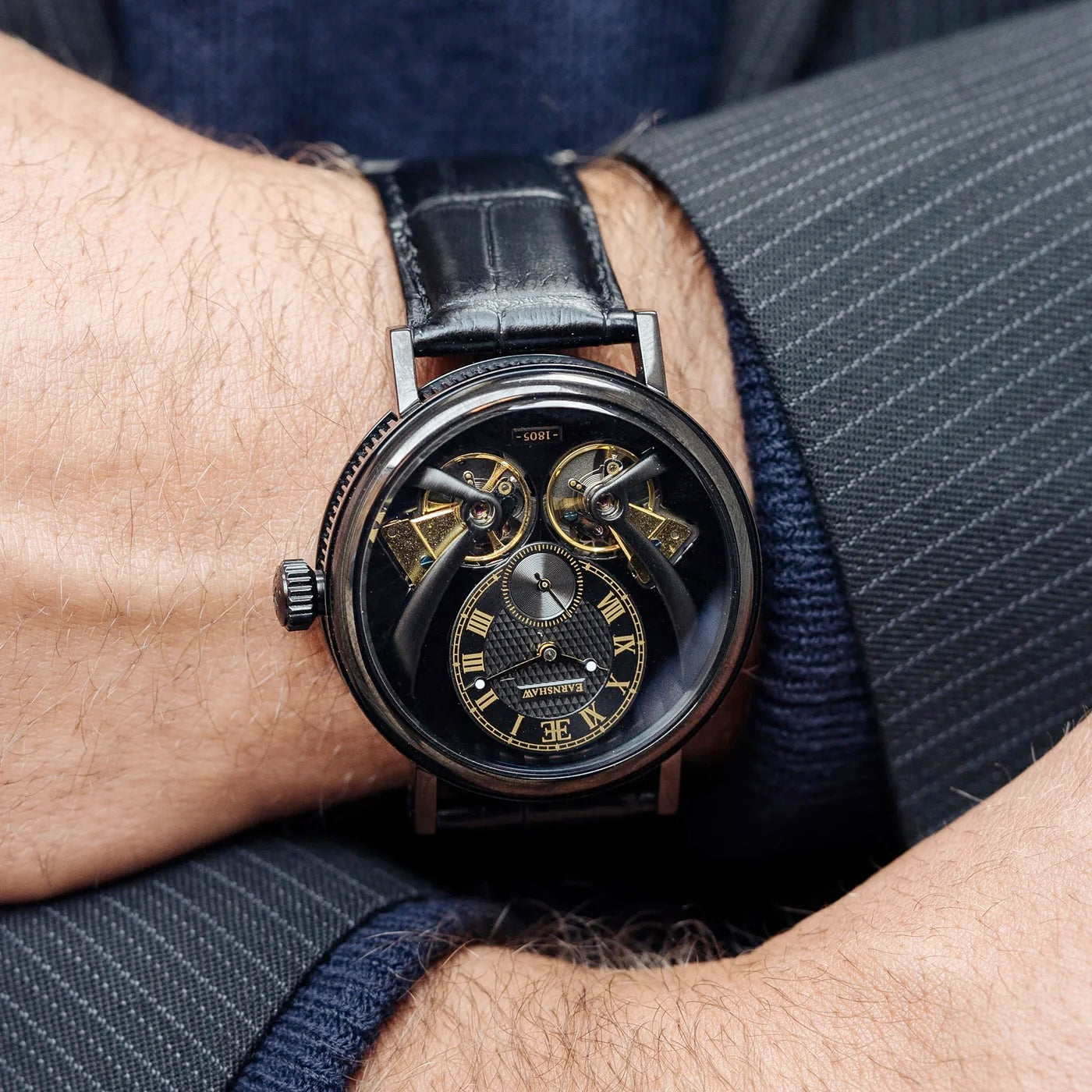 THOMAS EARNSHAW BEAUFORT ANATOLIA DOUBLE BARREL AUTOMATIC ENIGMA BLACK