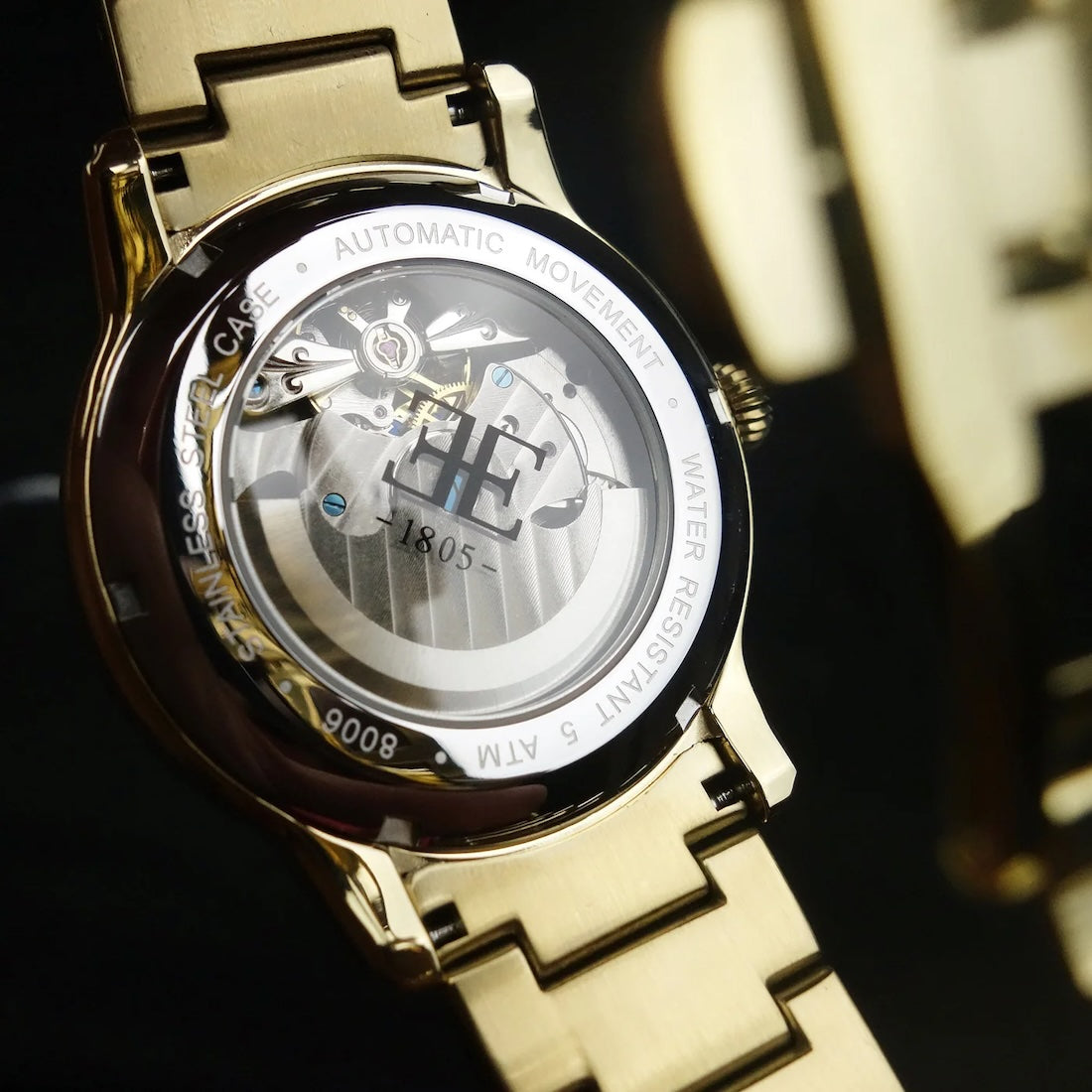 THOMAS EARNSHAW LONGITUDE DUAL TIME AUTOMATIC INGOT GOLD