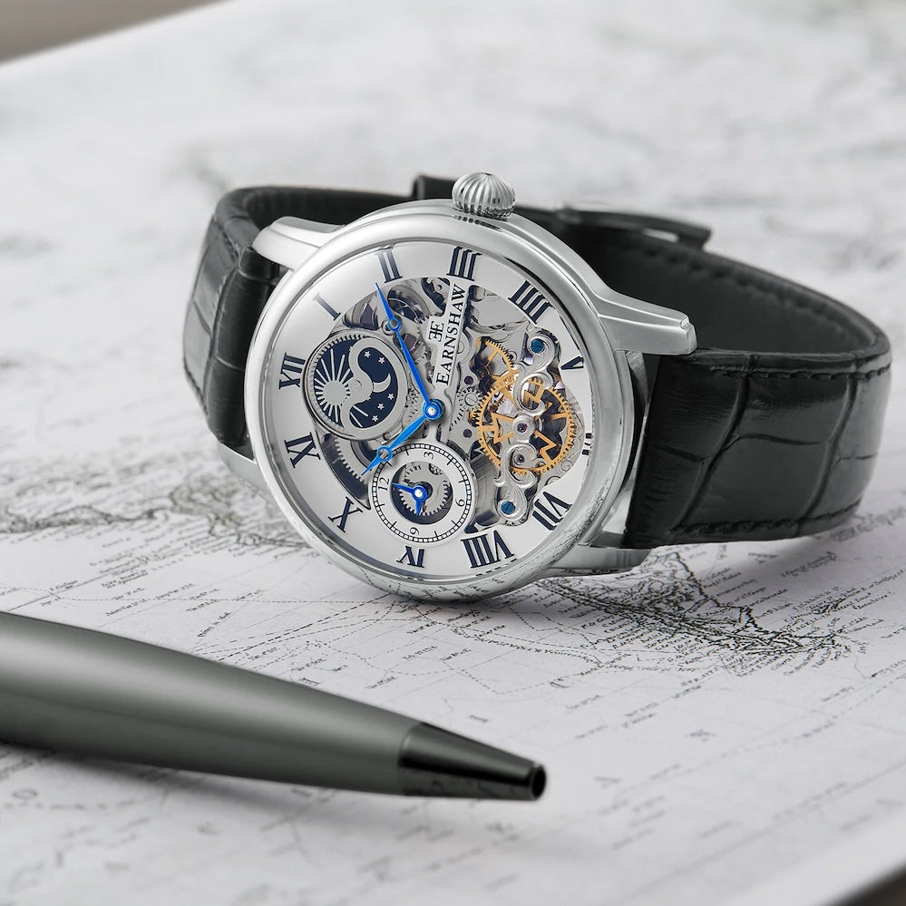 THOMAS EARNSHAW LONGITUDE DUAL TIME AUTOMATIC CLASSIC WHITE