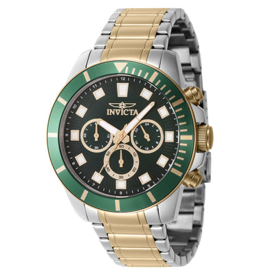 INVICTA Men's Pro Diver Chronograph 45mm Watch Two Tone/Green image 0