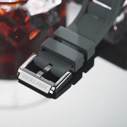 Reef Tiger Men's Aurora Titan Mechanical Multifunctional Day/Date Skeleton Automatic Watch RGA3009 Black image 7