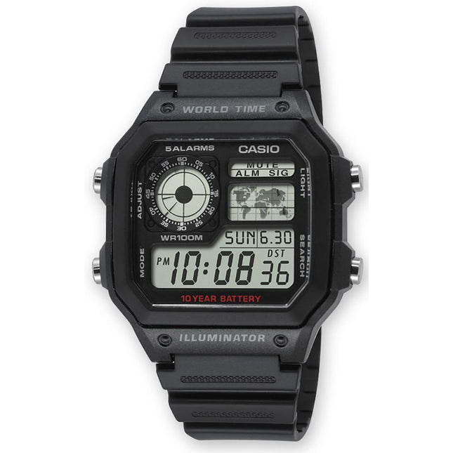 CASIO Men's Illuminator World Time Watch AE-1200WH-1AVEF image 0