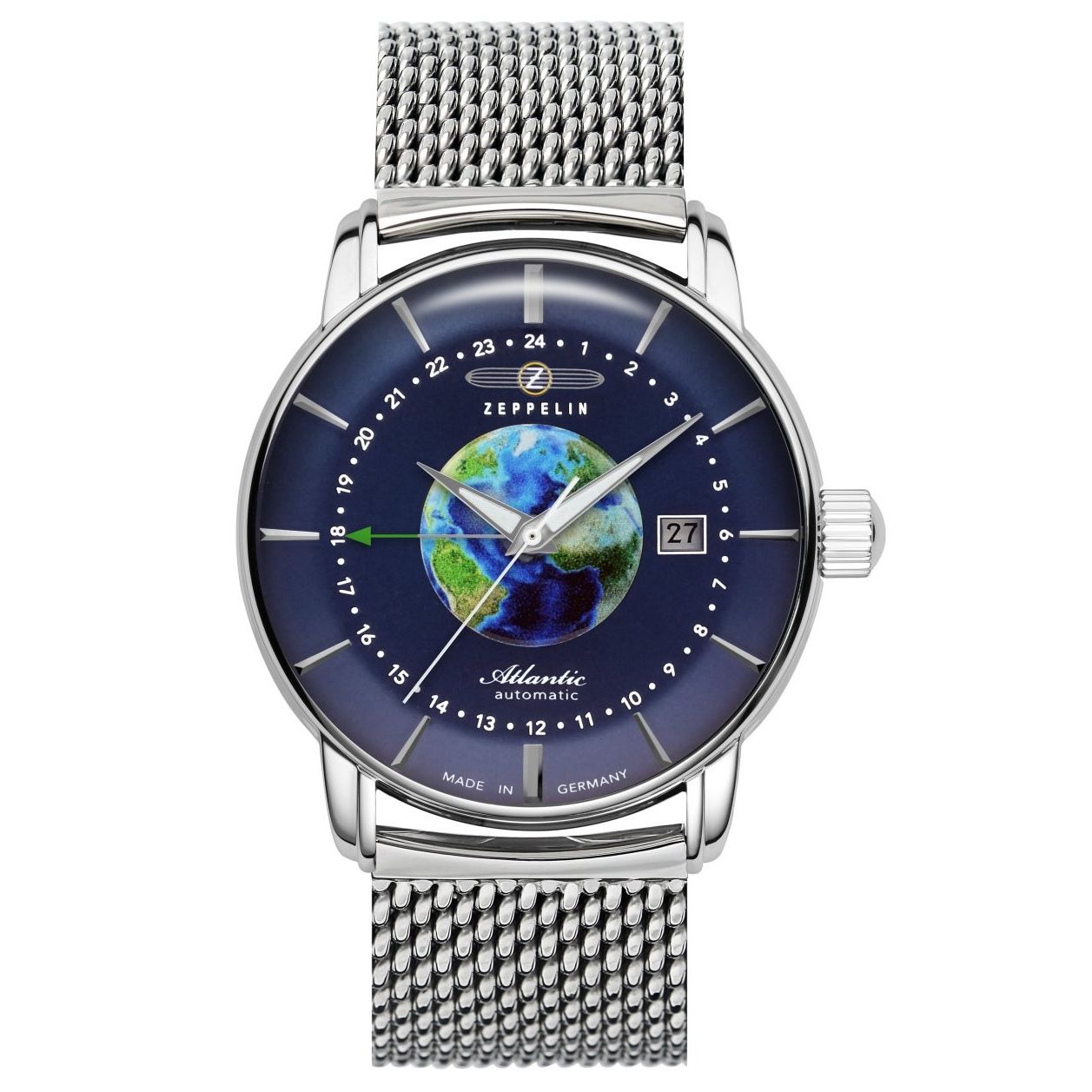 ZEPPELIN Atlantic Automatic GMT Date Watch Milanese Bracelet 8468M3 image 0