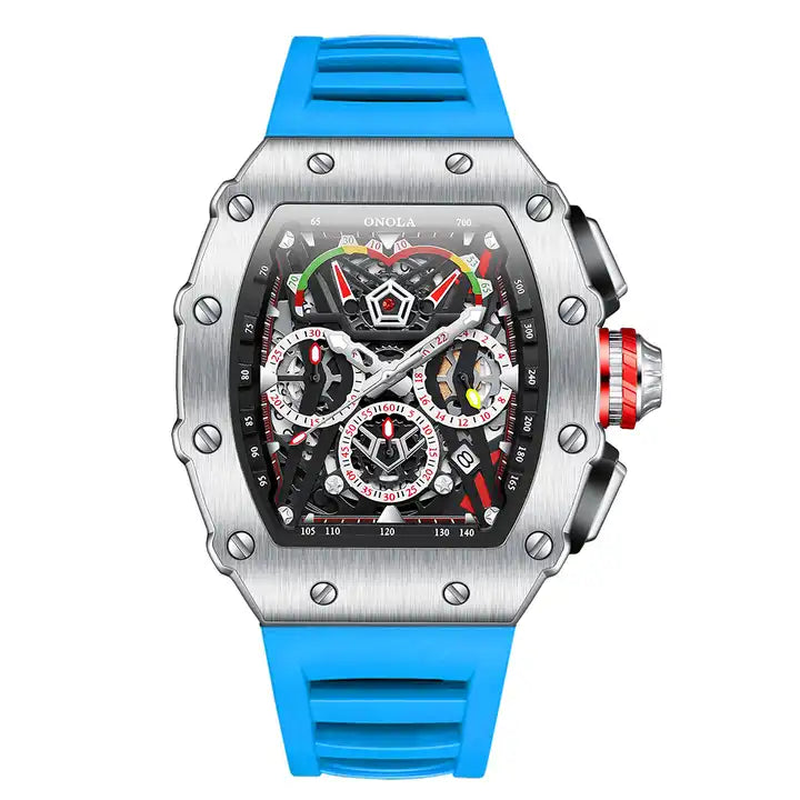 ONOLA Avantgarde McLaren Quartz Chronograph Watch - Silver / Blue image