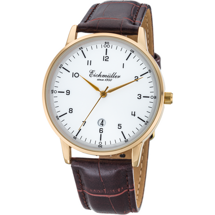 EICHMULLER since 1950 Classic Date Gold/White/Brown Watch image 0