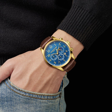 Moonphase Chronograph Gold Blue image 3