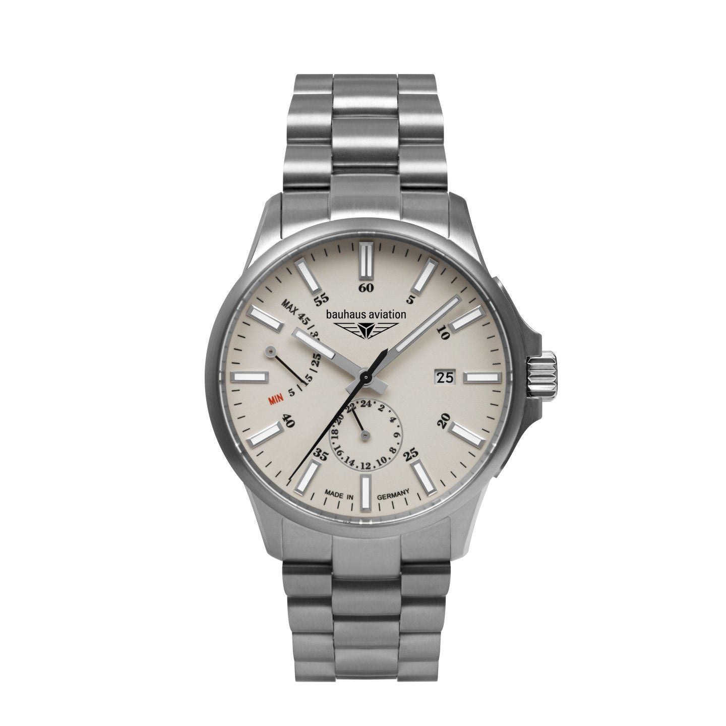 BAUHAUS AVIATION Men’s Titanium Automatic Power Reserve Watch 2860M5 image 0