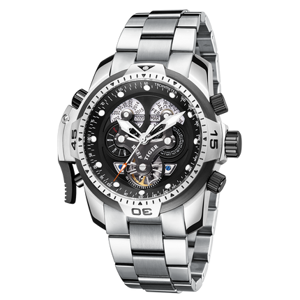 Reef Tiger Men's Aurora Concept Skeleton Automatic Mechanical Watch image 8