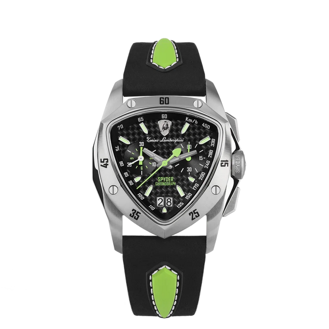 TONINO LAMBORGHINI New Spyder Chronograph Silver / Green