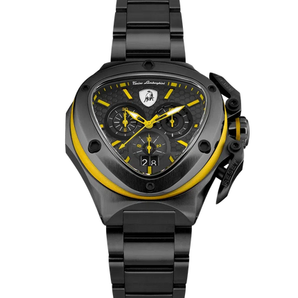 TONINO LAMBORGHINI Spyder X Steel Bracelet Watch Black / Yellow