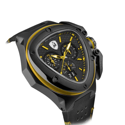 TONINO LAMBORGHINI Spyder X Leather Watch Yellow