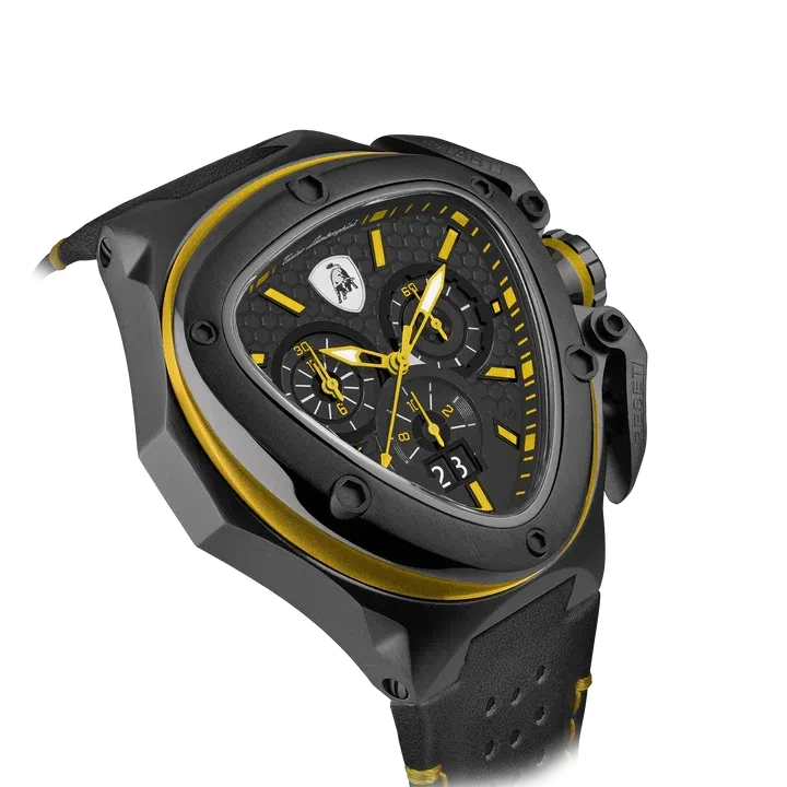 TONINO LAMBORGHINI Spyder X Leather Watch Yellow