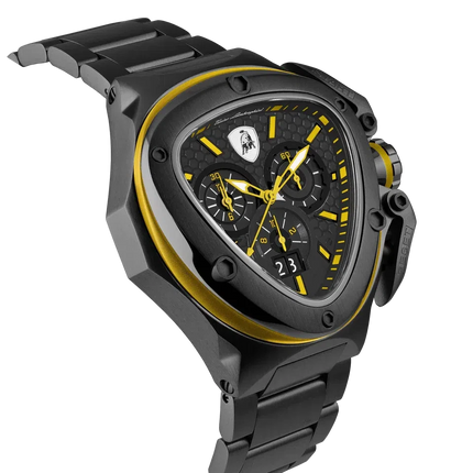 TONINO LAMBORGHINI Spyder X Steel Bracelet Watch Black / Yellow