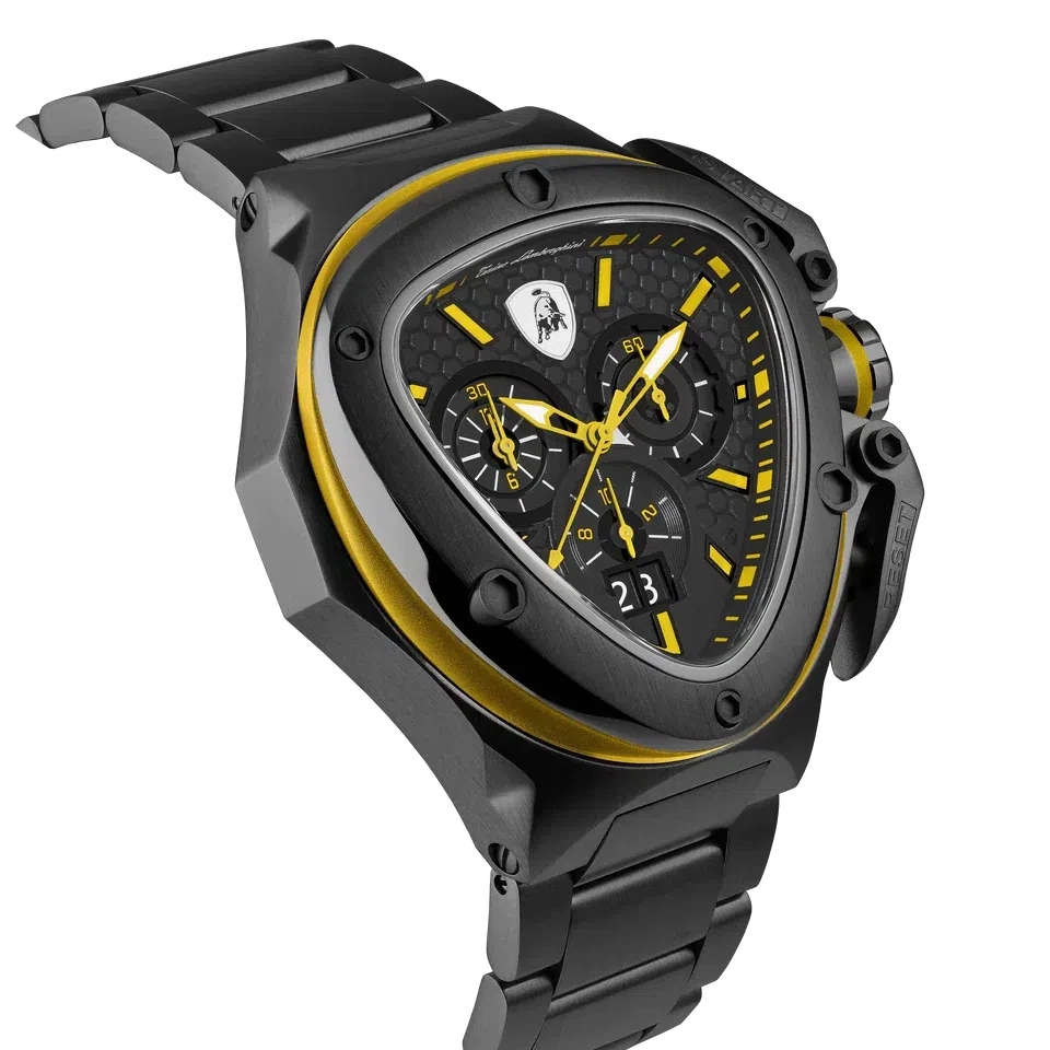 TONINO LAMBORGHINI Spyder X Steel Bracelet Watch Black / Yellow