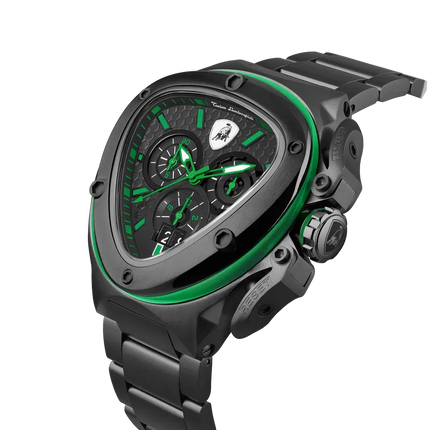 TONINO LAMBORGHINI Spyder X Steel Bracelet Watch Black / Green