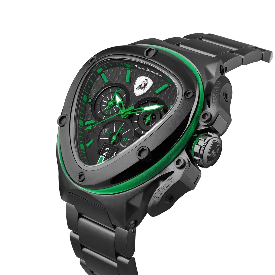 TONINO LAMBORGHINI Spyder X Steel Bracelet Watch Black / Green