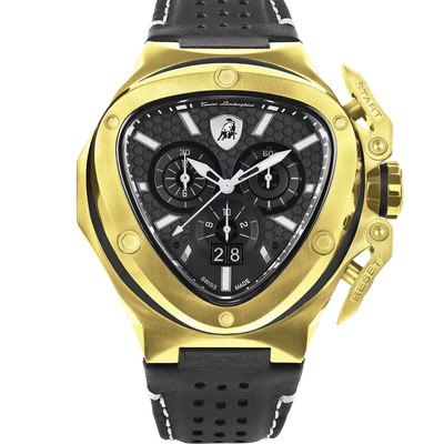 TONINO LAMBORGHINI Spyder X Leather Watch Yellow Gold