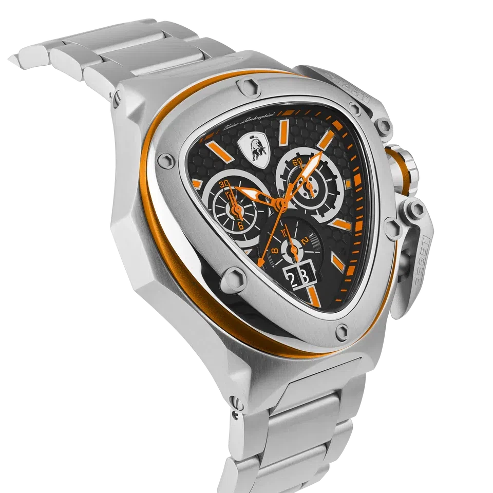 TONINO LAMBORGHINI Spyder X Steel Watch Silver / Orange