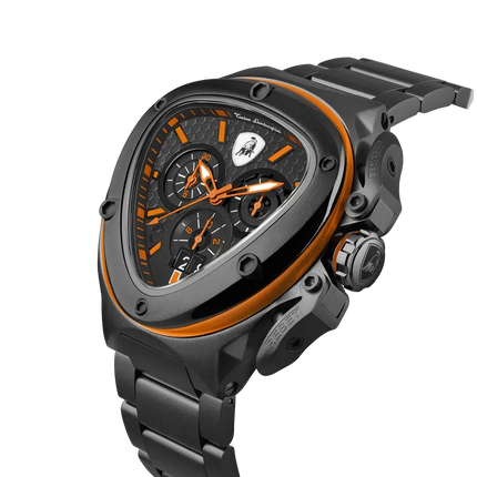 TONINO LAMBORGHINI Spyder X Steel Bracelet Watch Black / Orange