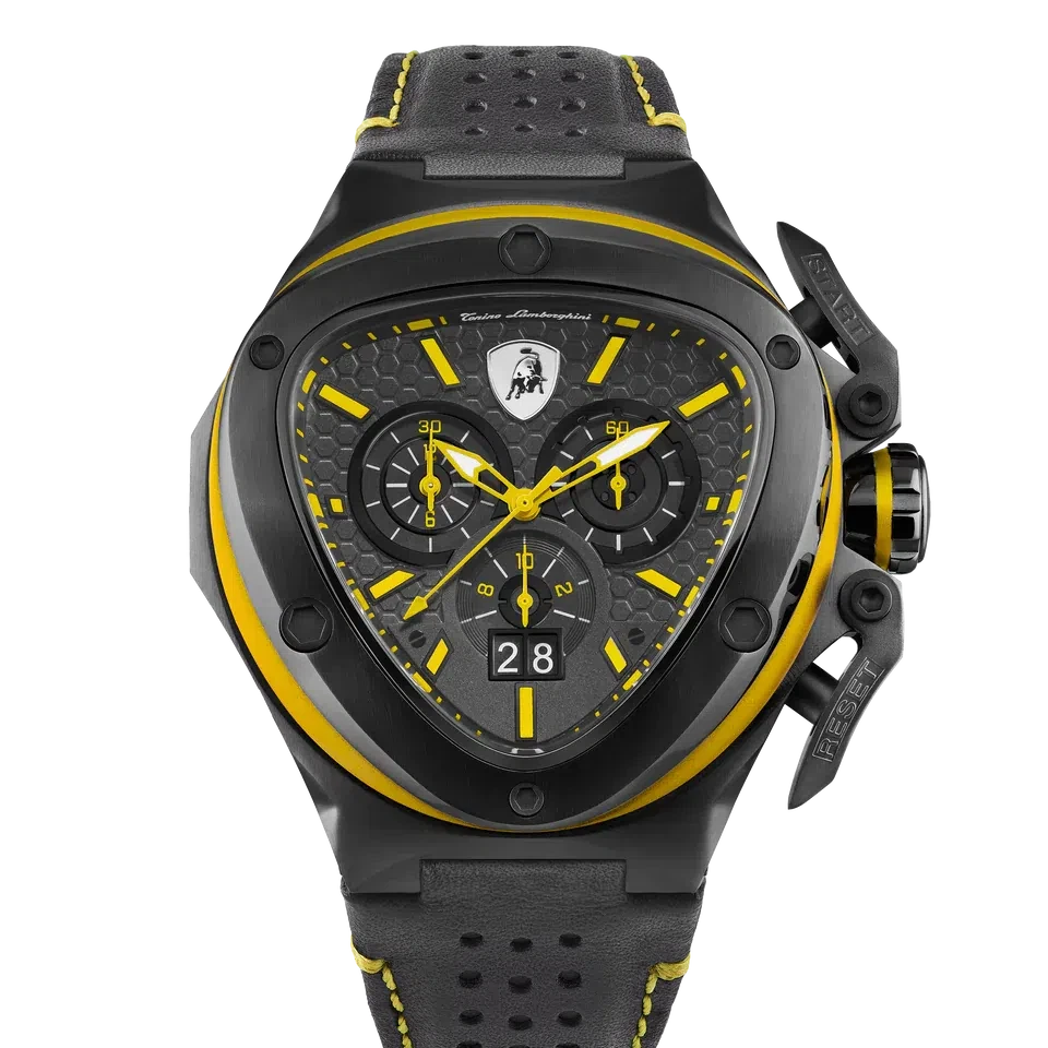 TONINO LAMBORGHINI Spyder X Leather Watch Yellow