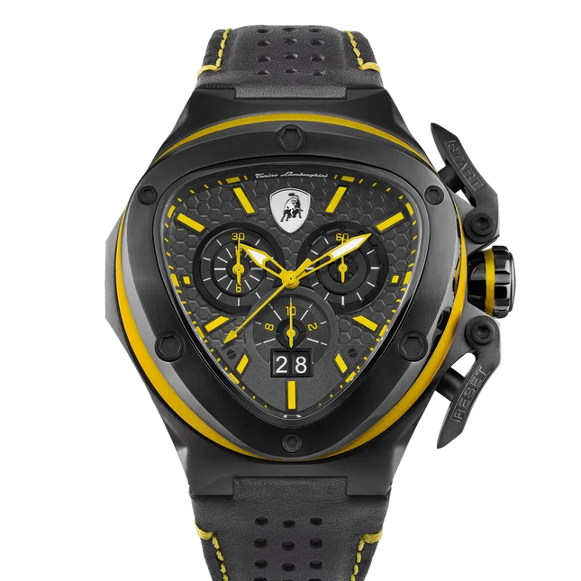 TONINO LAMBORGHINI Spyder X Leather Watch Yellow