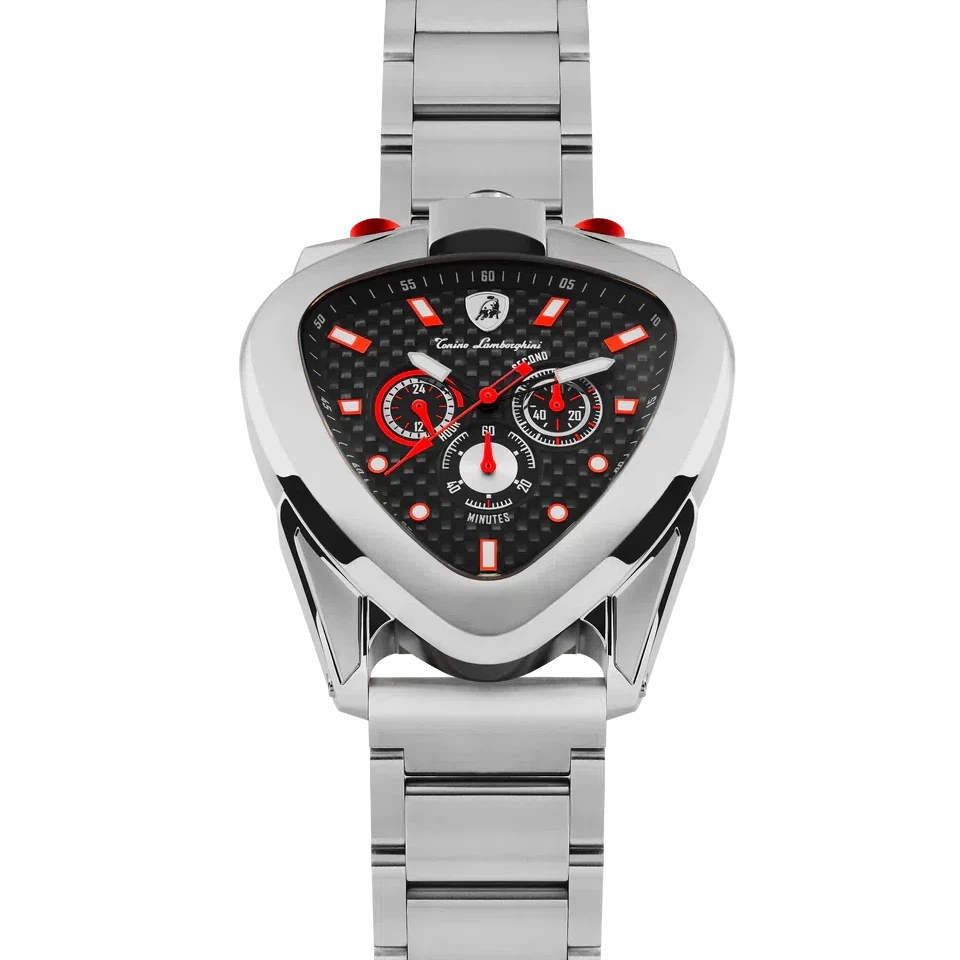 TONINO LAMBORGHINI Spyder 12 H Watch Silver / Red