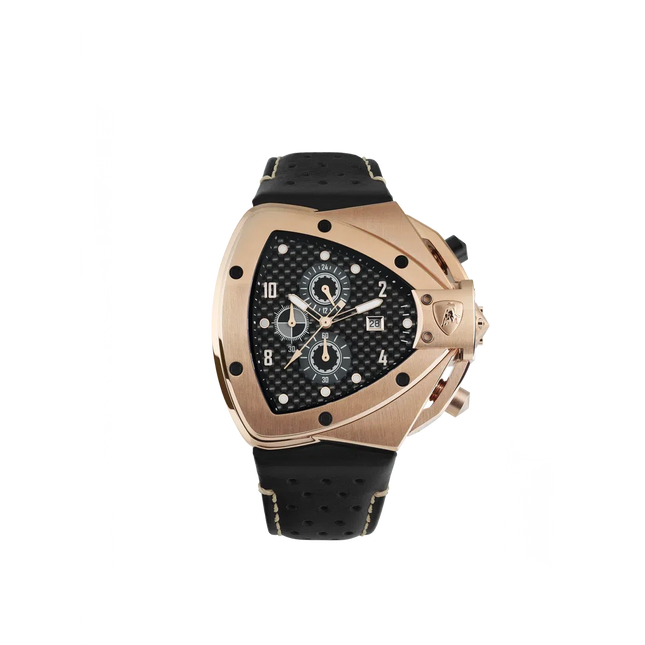 TONINO LAMBORGHINI Spyder H Leather Watch Rose Gold