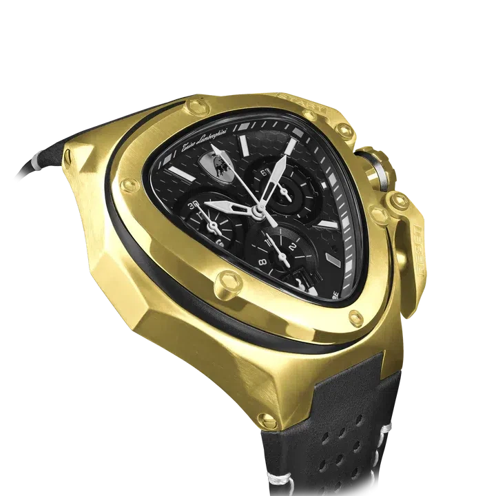 TONINO LAMBORGHINI Spyder X Leather Watch Yellow Gold